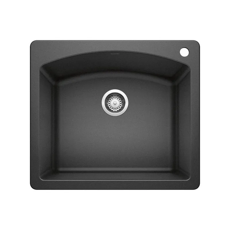 Blanco 440210 Diamond 25 x 22 in. 1 Hole Composite Single Bowl Dual Mount Kitchen Sink in Anthracite