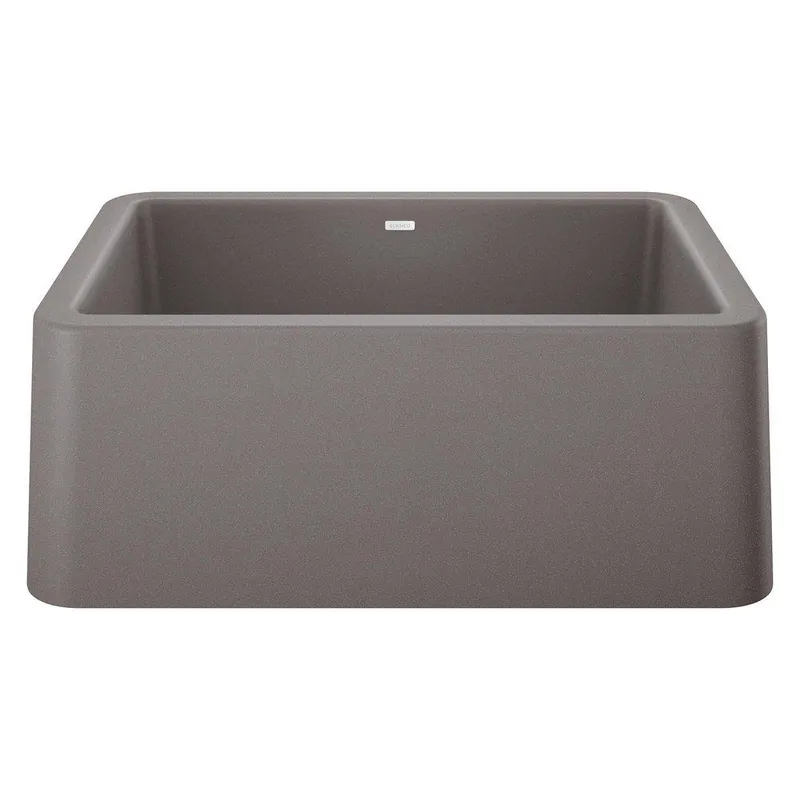 BLANCO 402314 Ikon 27 x 19 in. Composite Single Bowl Farmhouse Kitchen Sink in Metallic Grey