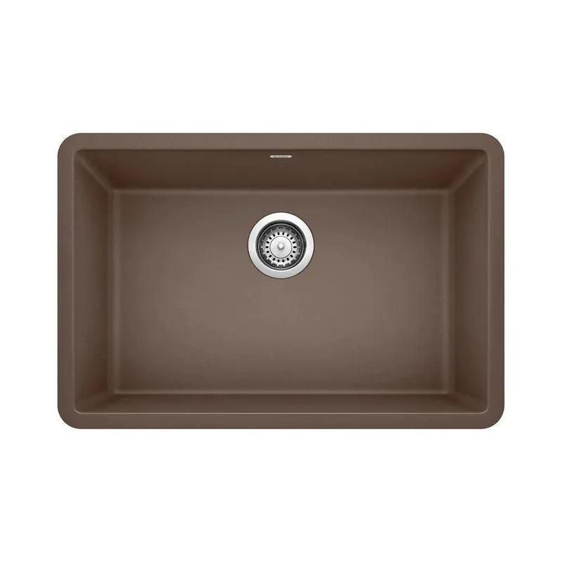 BLANCO 522433 Precis 26-13/16 x 17-3/4 in. No Hole Composite Single Bowl Undermount Kitchen Sink in Cafe Brown
