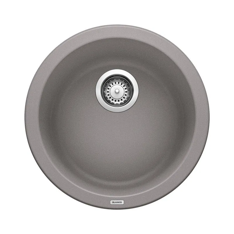 BLANCO 513382 Rondo 17-11/16 x 17-11/16 in. Drop-in and Undermount Granite Bar Sink in Metallic Grey