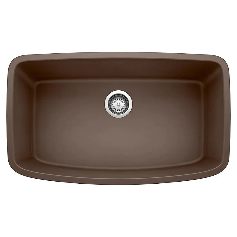 BLANCO 441613 Valea 32 x 19 in. No Hole Composite Single Bowl Undermount Kitchen Sink in Cafe Brown