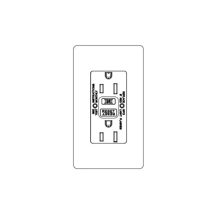 Lutron CAR-15-GFST-WH GFCI Receptacle 120 VAC 15 A