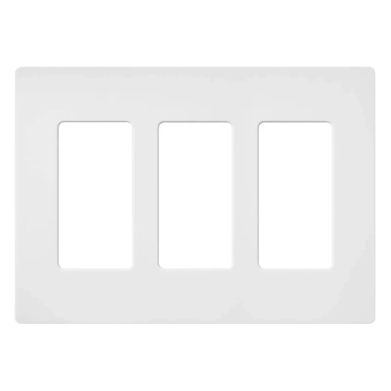 Lutron SC-3-SW Claro Satin Screwless Wall Plate 3-Gang Snow White