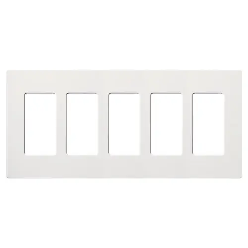 Lutron CW-5-WH Claro Wallplate 5 Gang White