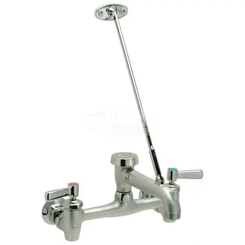 Zurn Z843M1-RC AquaSpec Wall-Mount Service Sink Faucet - Vacuum-Breaker Spout, Pail Hook, Wall Brace, Metal Lever Handles-Rough, Chrome