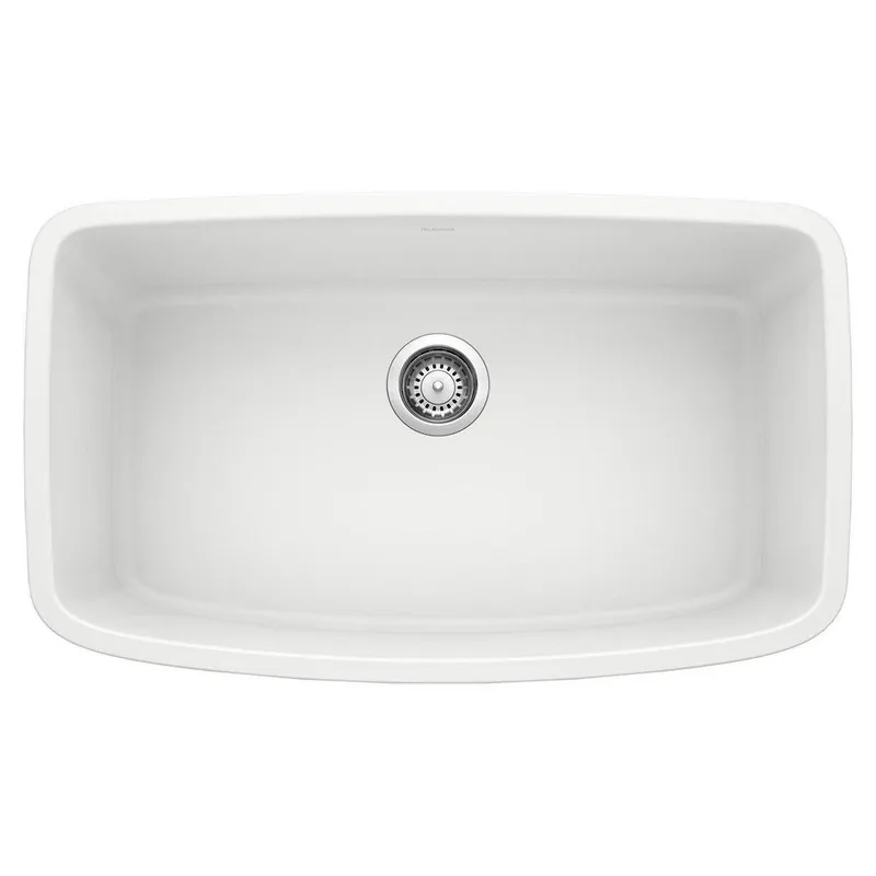 Blanco 441773 Valea 32 x 19 in. No Hole Composite Single Bowl Undermount Kitchen Sink in White