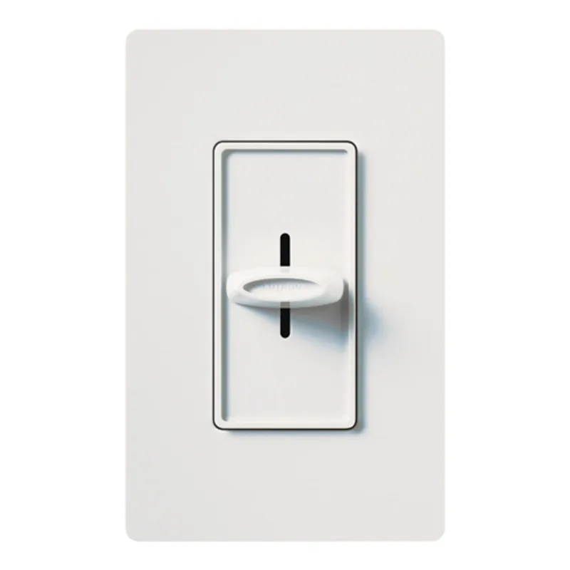Lutron S-600-WH Skylark Slide-to-Off Dimmer, Incandescent/Halogen, Single-pole, 120V/600W in White