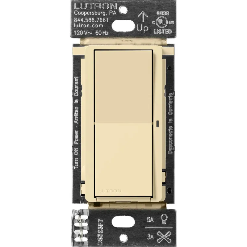 Lutron DVRF-5NS-IV Lutron Claro Smart Switch for Caseta Smart Lighting 120 V 5 A