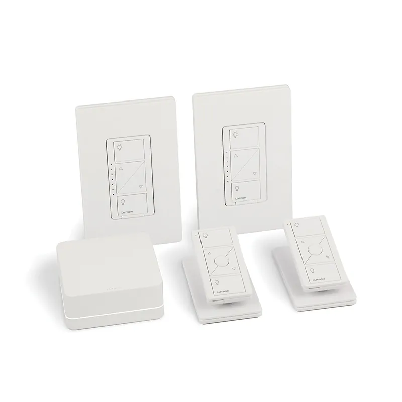 Lutron P-BDG-PKG2W Caseta Wireless Starter Kit with Smart Bridge, 8-Pack