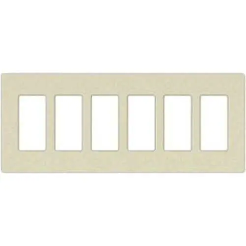 Lutron SC-6PF-SW Claro Satin Field Customizable Multi Port Frame, White