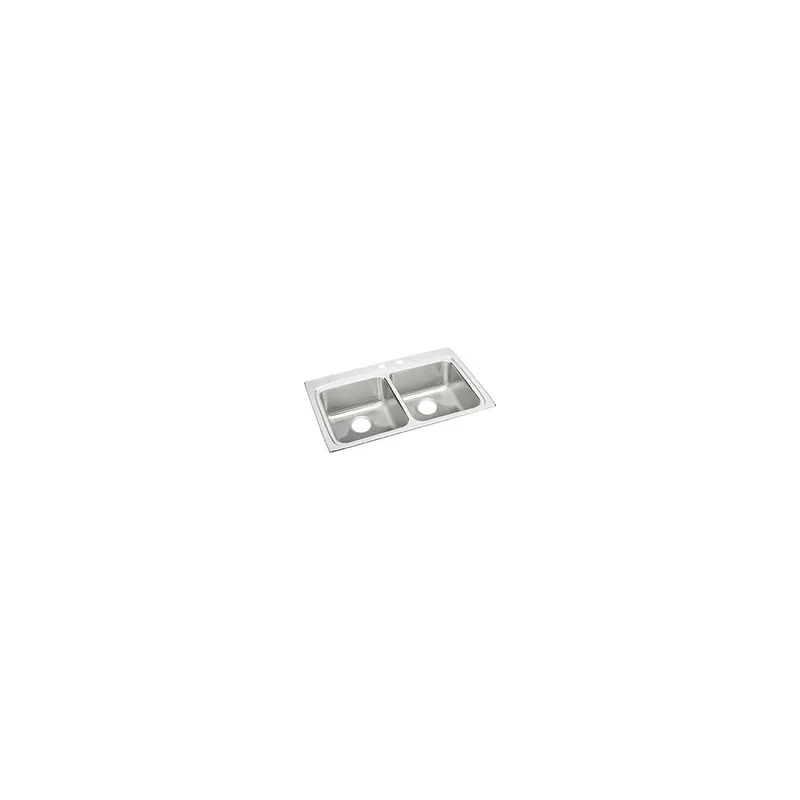 Elkay LRAD332260MR2 Lustertone Classic Stainless Steel 33 x 22 x 6 Equal Double Bowl Drop-in ADA Sink