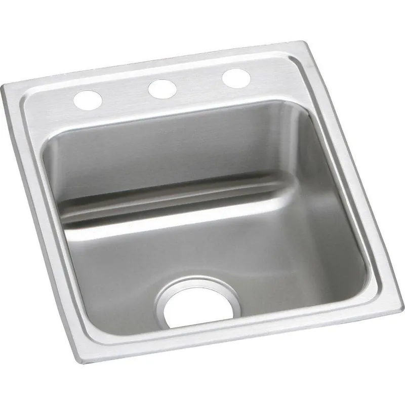 Elkay LRAD1720501 Lustertone 17 x 20 in. 1 Hole Stainless Steel Single Bowl Drop-in Kitchen Sink