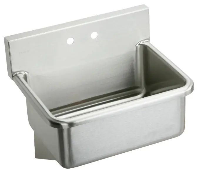 Elkay EWS25202 Stainless Steel 25 x 19.5 x 10-1/2 Wall Hung Single Bowl Hand Wash Sink Kit