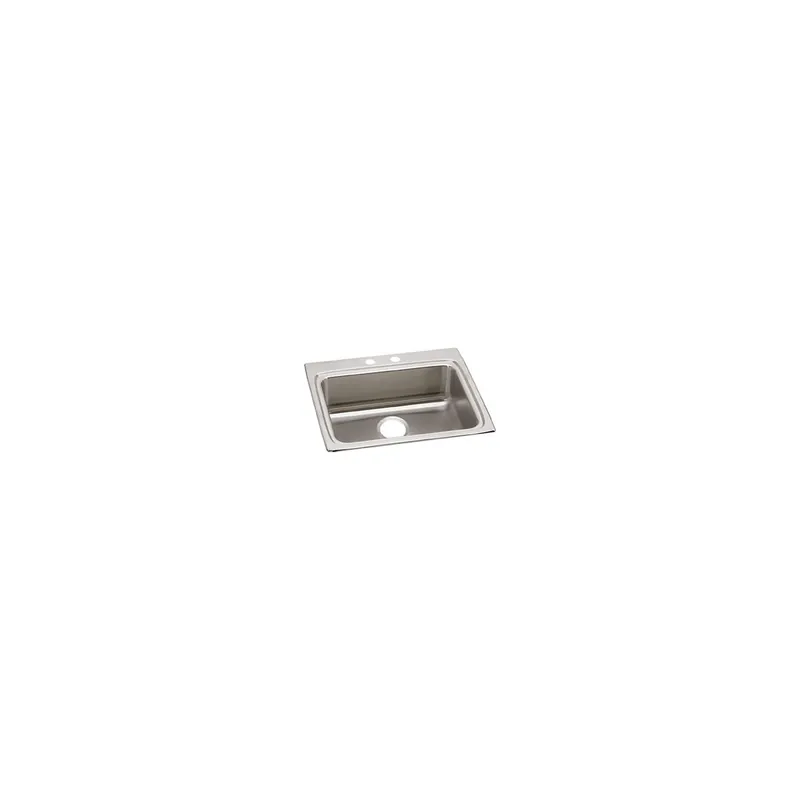 Elkay LRAD2522602 Lustertone 25 x 22 in. 2 Hole Stainless Steel Single Bowl Drop-in ADA Sink