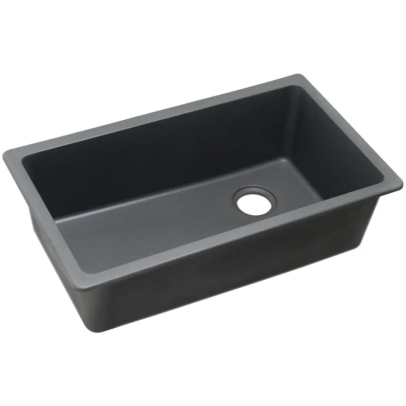 Elkay ELGU13322GY0 Quartz Classic 33 x 18-3/4 Single Bowl Undermount Sink Dusk Gray