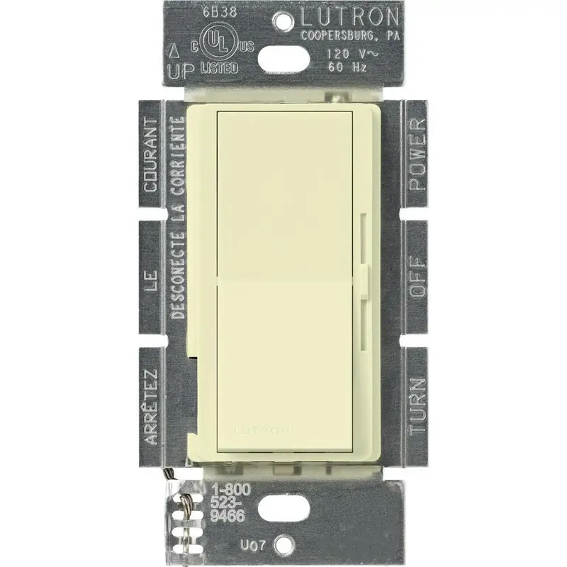 Lutron DVFSQ-F-AL Lutron Diva 3-Speed 1.5A Fan Control Single-Pole/3-Way Almond