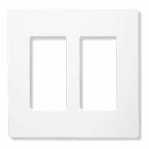 Lutron CW-2-WH Claro 2-Gang Screwless Wall Plate, White