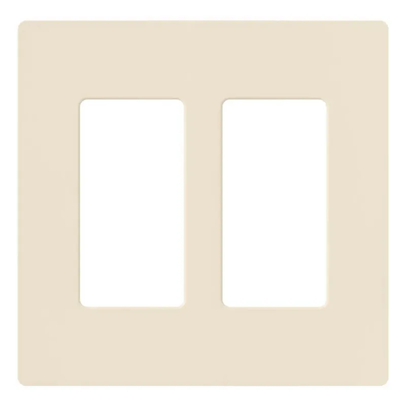 Lutron CW-2-LA Claro Wallplate Screwless 2-gang Light Almond
