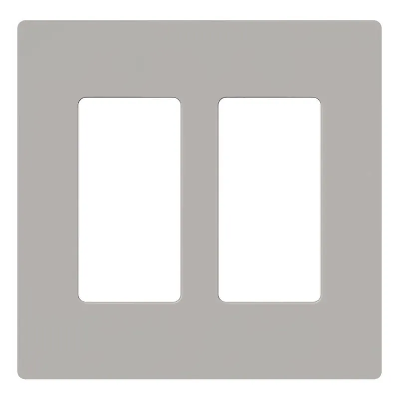Lutron CW-2-GR Claro Wallplate Screwless 2 Gang Gray