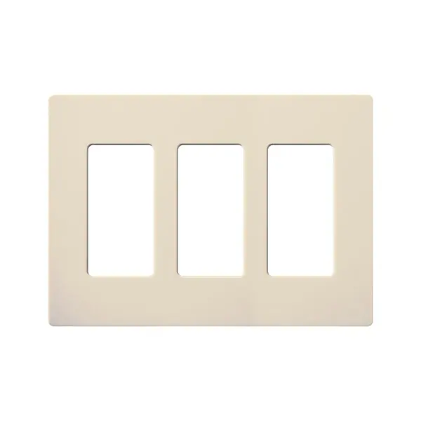 Lutron CW-3-LA Claro 3-Gang Wall Plate, Light Almond