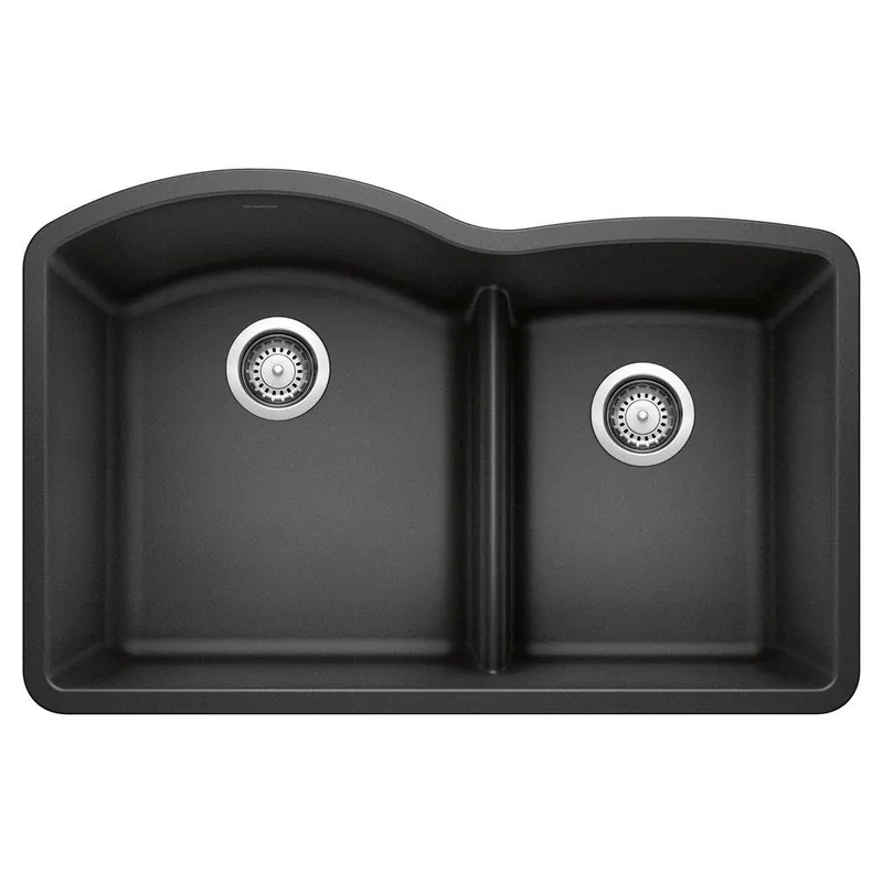 BLANCO 441590 Diamond 32 x 20-7/8 in No Hole Composite Double Bowl Undermount Kitchen Sink