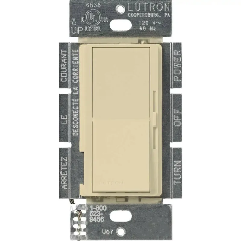 Lutron DVFSQ-FH-IV Diva 3-Speed Fan Control and Light Switch, Single-Pole/3-Way, 1.5A Fan/1A LED, Clamshell Packaging