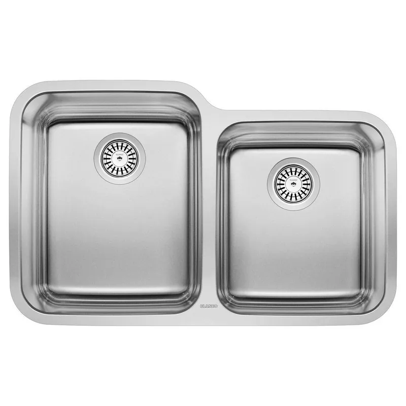 BLANCO 441023 Stellar Double Bowl Undermount Kitchen Sink 32-3/8 x 20-1/2 No Hole