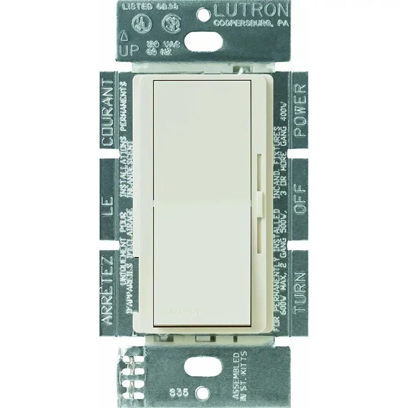 Lutron DVFSQ-F-LA Diva 3-Speed Fan Control 1.5A Single-Pole/3-Way Light Almond