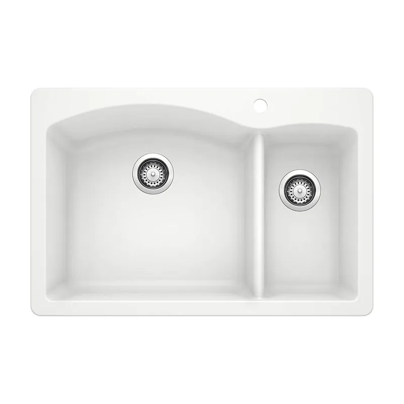 BLANCO 511-641 Diamond 1-1/2 Double Bowl Drop In/Undermount Kitchen Sink - White