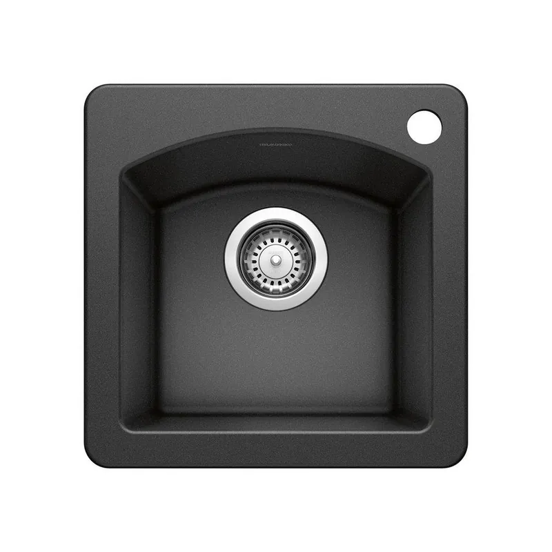 BLANCO 440204 Diamond 15 x 15 in. 1 Hole Drop-in and Undermount Granite Bar Sink in Anthracite