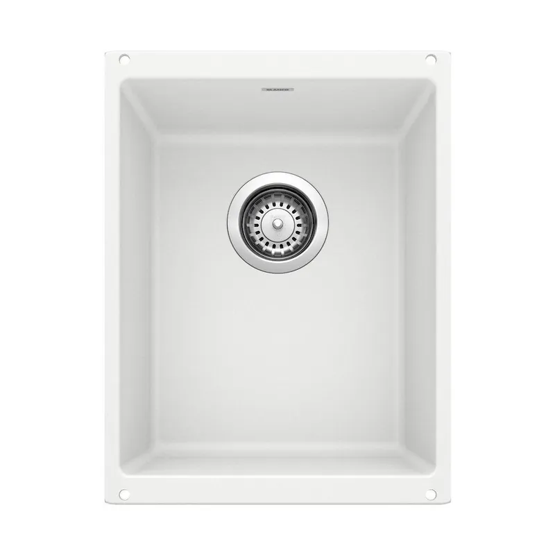BLANCO 513422 Precis 13-39/50 x 18-11/100 No Hole Composite Single Bowl Undermount Kitchen Sink in White