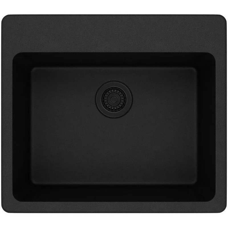 Elkay ELG2522BK0 Quartz Classic 25 x 22 x 9-1/2 Single Bowl Drop-in Sink Black