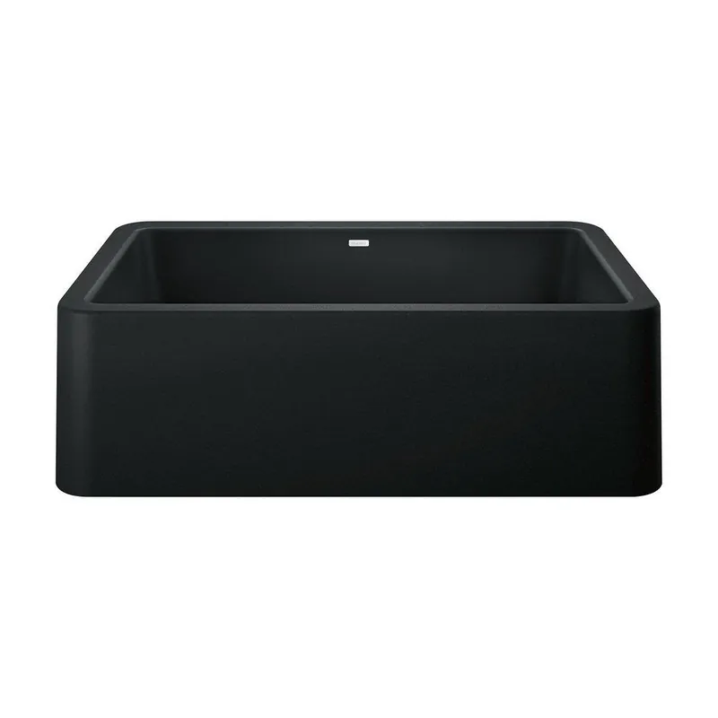 BLANCO 402575 Ikon 33 x 19 in. No Hole Granite Composite Single Bowl Farmhouse Kitchen Sink in Coal Black