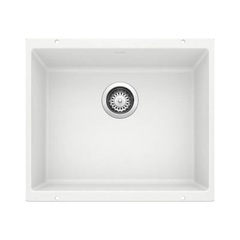 Blanco 513426 Precis 20-87/100 x 18-11/100 in. No Hole Composite Single Bowl Undermount Kitchen Sink in White