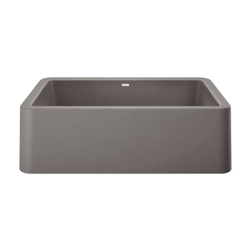 BLANCO 401900 Ikon 33 x 19 in. Composite Single Bowl Farmhouse Kitchen Sink in Metallic Gray