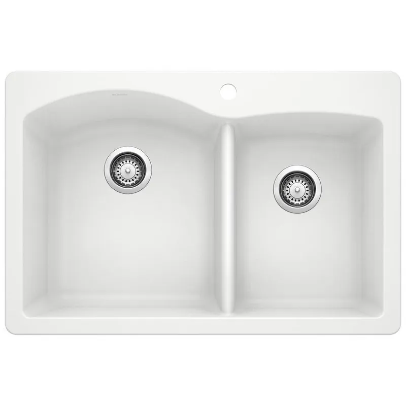 Blanco 440216 Diamond 1-3/4 Bowl Dual Mount Kitchen Sink - White