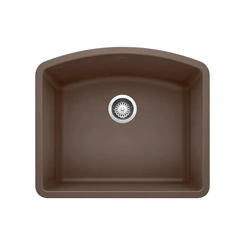 BLANCO 440172 Diamond 24 x 20-13/16 in. No Hole Composite Single Bowl Undermount Kitchen Sink Cafe Brown