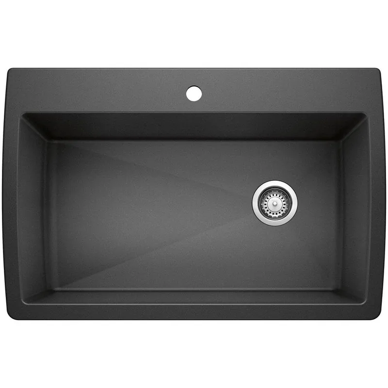 BLANCO 440194 Diamond™ 33-1/2 x 22 in. 1 Hole Composite Single Bowl Dual Mount Kitchen Sink in Anthracite