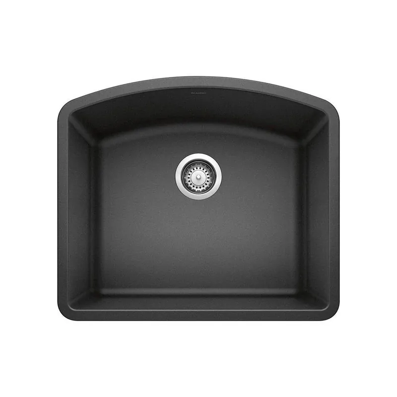 BLANCO 440174 Diamond 24 x 20-13/16 in. No Hole Composite Single Bowl Undermount Kitchen Sink in Anthracite