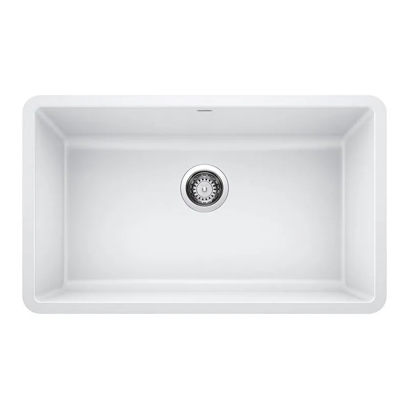 Blanco 442533 Precis 30 x 18 in No Hole Composite Single Bowl Undermount Kitchen Sink in White