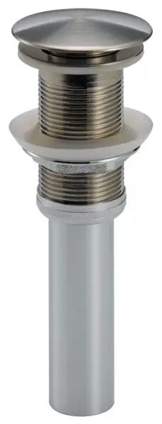 Delta Faucet 72172-SS 1-5/16 x 3-45/64 Tailpiece, Brilliance Stainless, Metal, Push Pop-Up Drain Assembly for Bathroom Sink