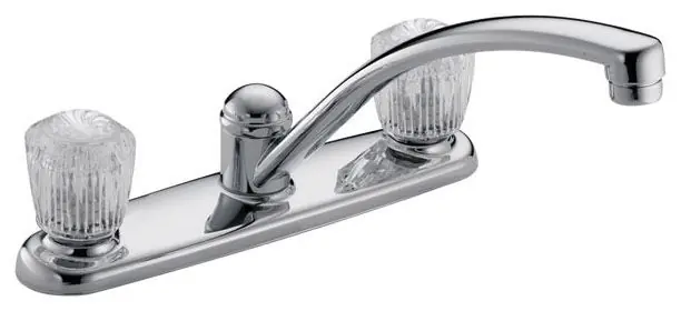 Delta Faucet 2102LF Classic Two-Handle Kitchen Faucet Chrome