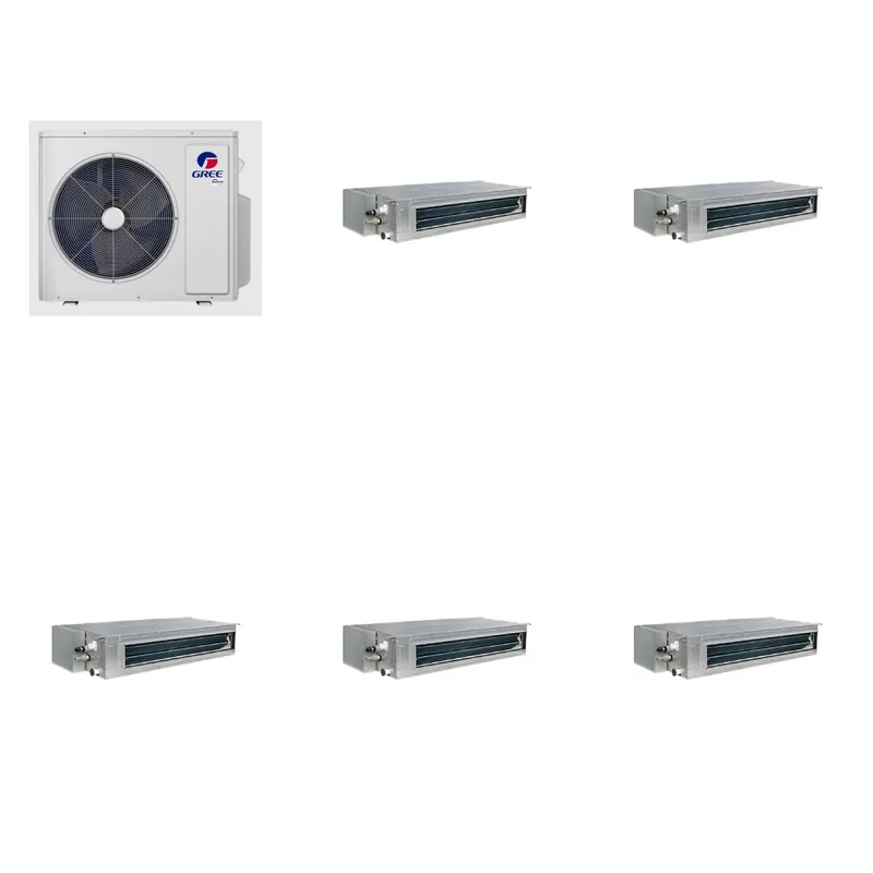 GREE 42000 BTU R-32 21 SEER2 5-Zone Ductless Mini Split Heat Pump System - 9K+9K+9K+12K+18K