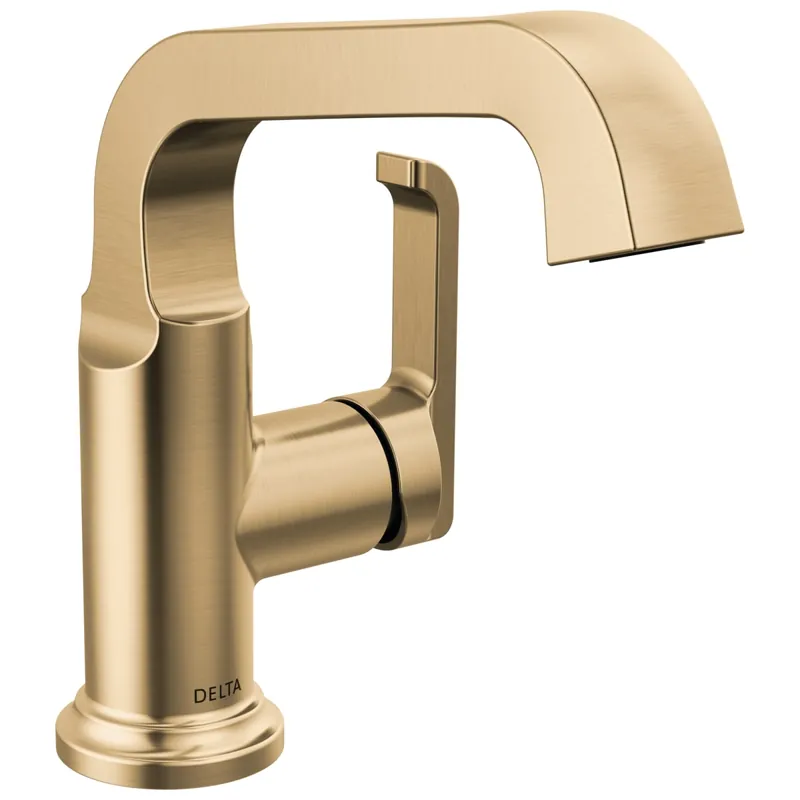 Delta 589SH-CZ-PR-DST Lavatory Faucet Tetra 4-5/8 Inch Spread 1 Lever ADA WaterSense Lumicoat Champagne Bronze