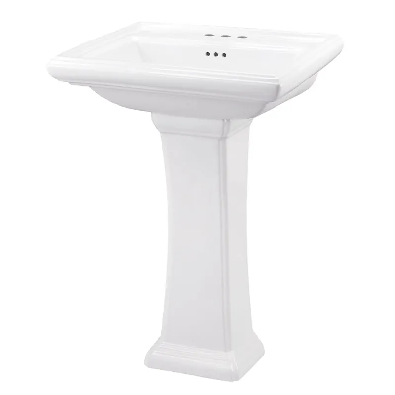 GERBER PLUMBING G0012555 Vitreous China Rectangular Pedestal Bathroom Sink Basin