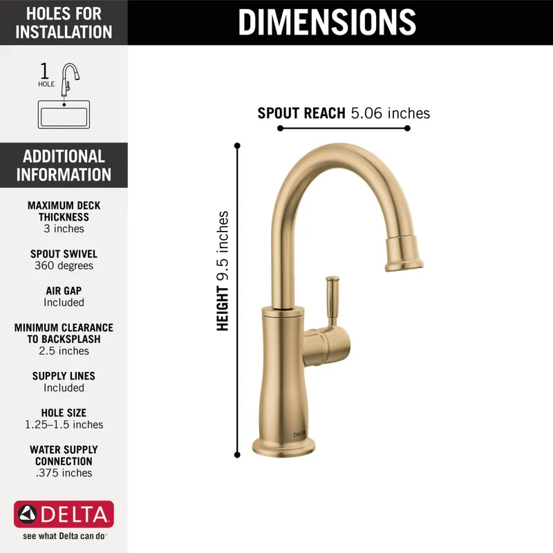 Delta 1960-CZ-DST Traditional Beverage Faucet