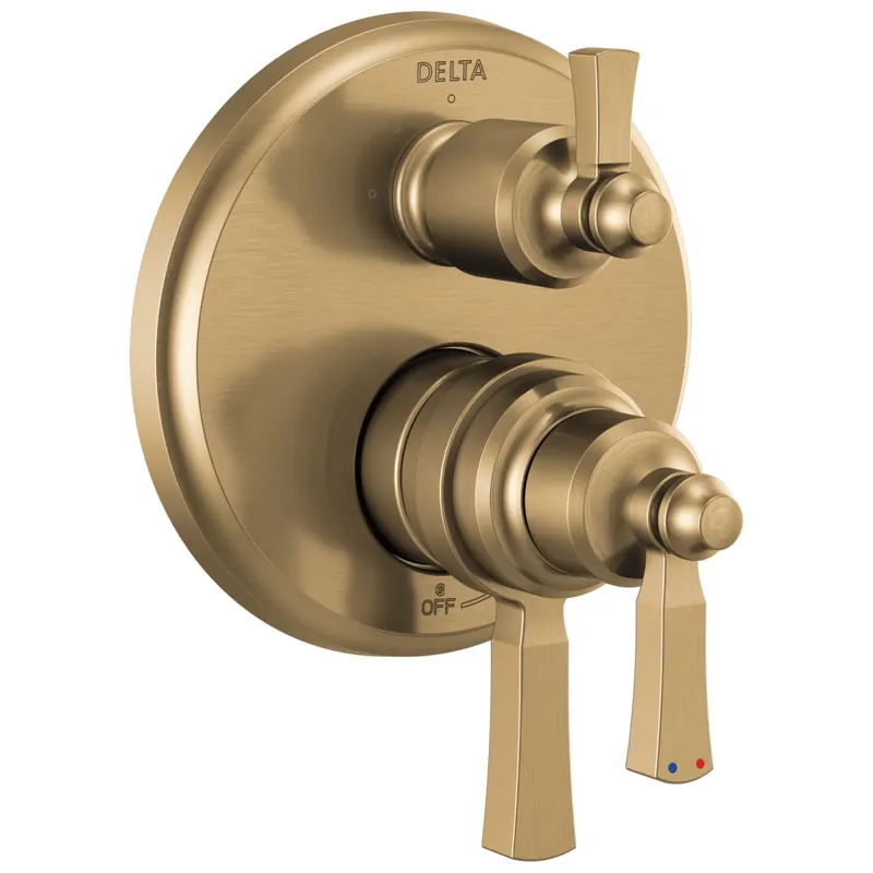 Delta T27856-CZ Dorval Traditional 2-Handle Monitor 17 Series Valve Trim with 3 Setting Diverter