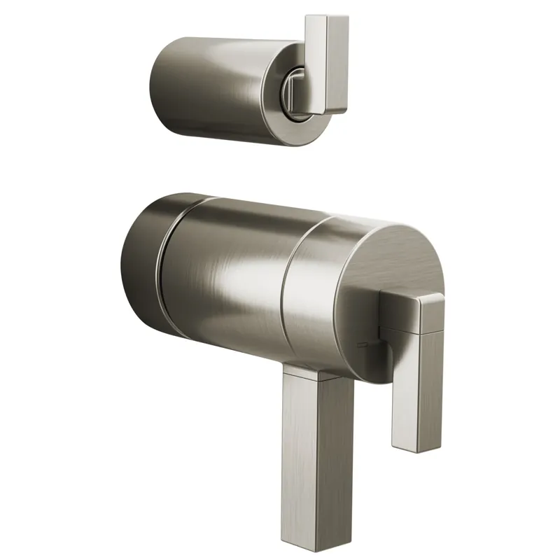 Brizo HL7522-NK Frank Lloyd Wright TempAssure Thermostatic Valve with Integrated Diverter Trim Lever Handle Kit in Luxe Nickel