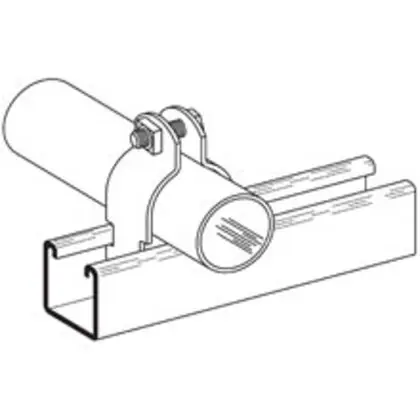 Eaton B-Line B2006ZN Clamp Pipe 2In Steel 12Ga Channel Zinc Pld