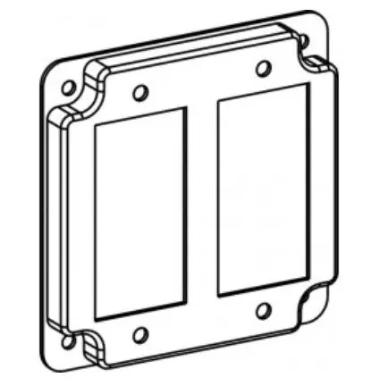 Orbit Industries 4444C Raised Industrial Cover 1/2 inches 4 inches Square (4s) 2 Gfci / 2 Decorative Switches